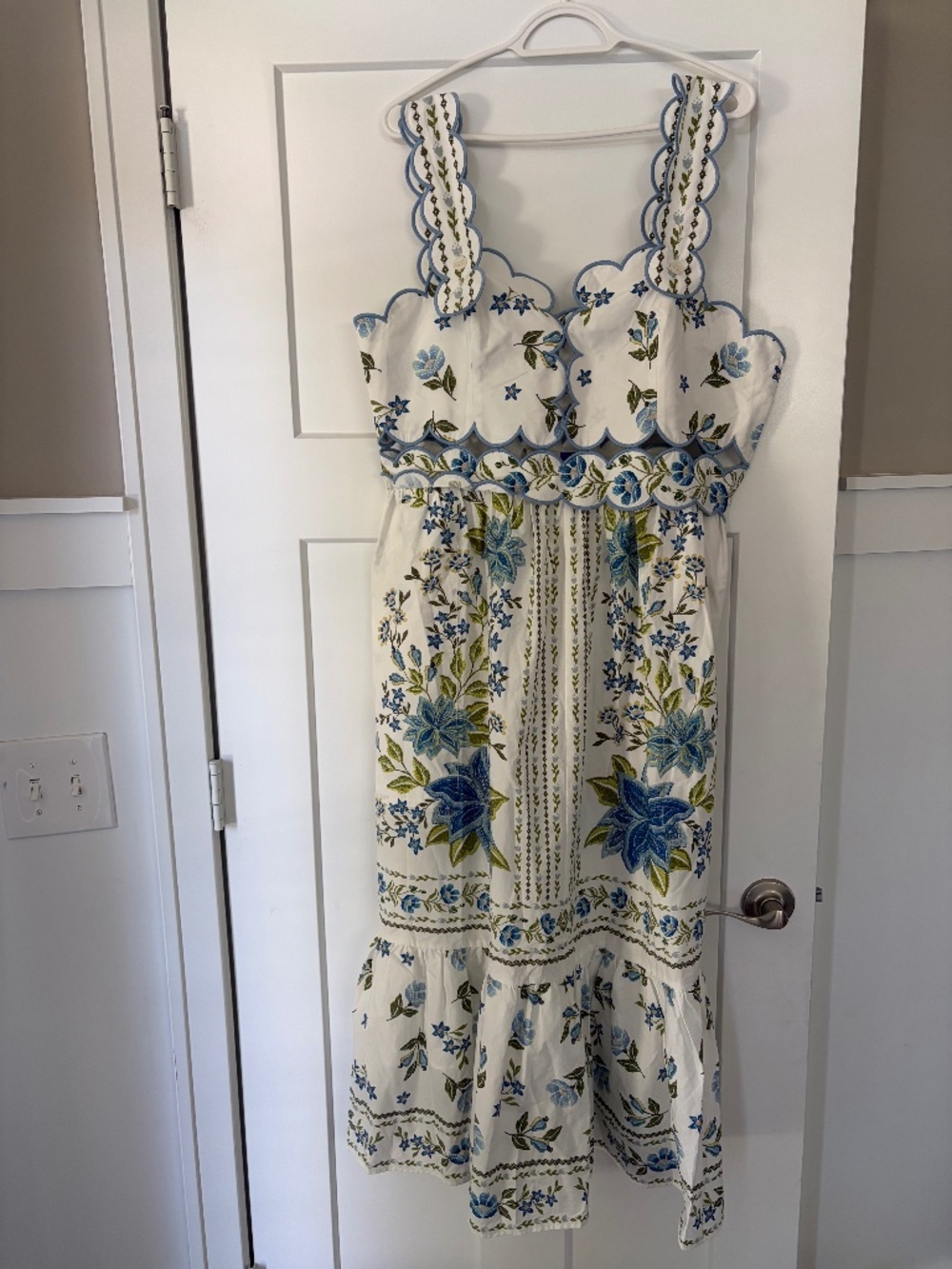 Farm Rio x Anthropologie Scallop Midi Dress